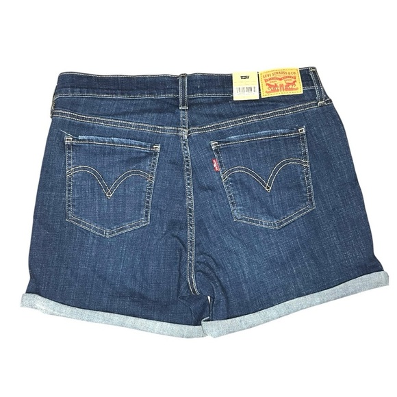 Women's Levi's® Mid-Length Jean Shorts Dark Wash Size 32 NWT - Picture 6 of 9